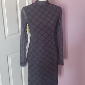 Dress with overlay print